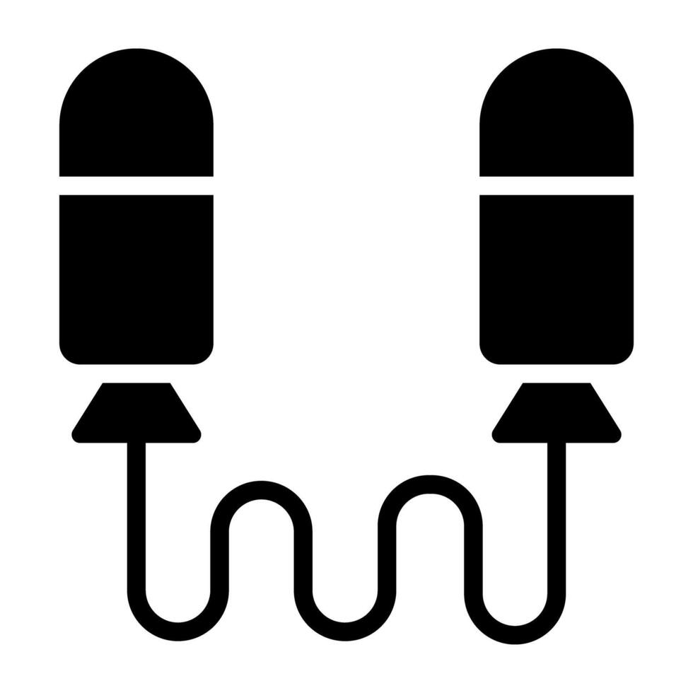 A solid design icon of skipping rope vector