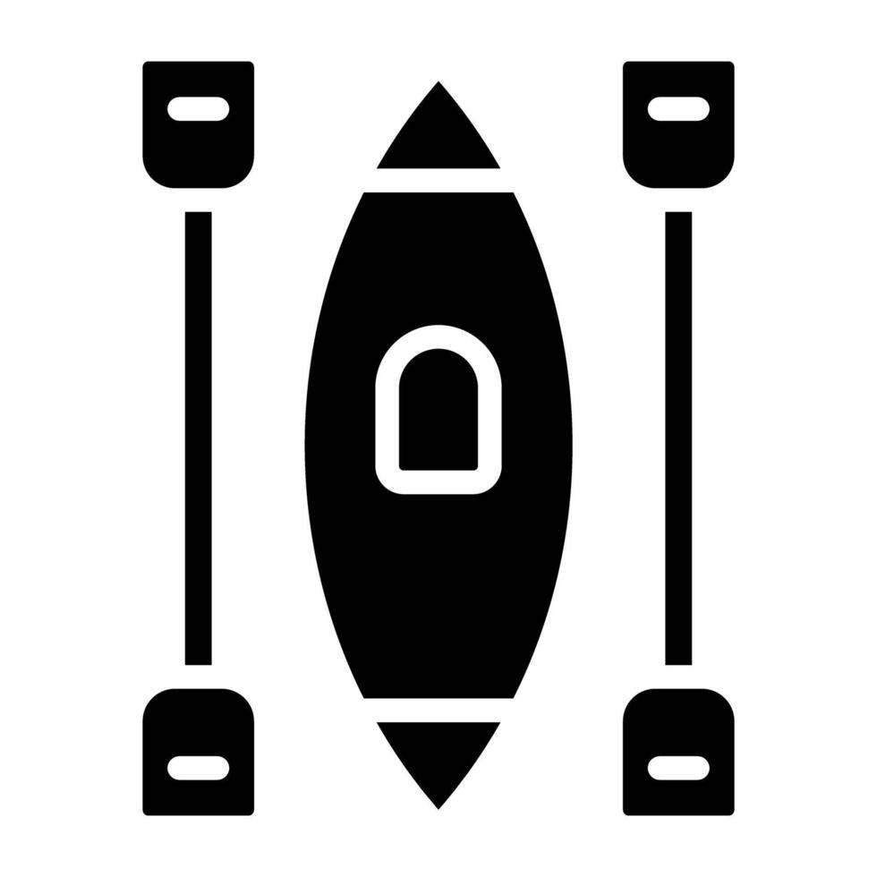 A solid design icon of canoe vector