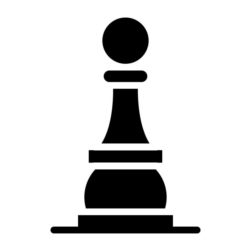 Strategy game icon, solid design of chess pawn vector