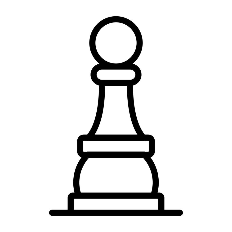 Strategy game icon, linear design of chess pawn vector