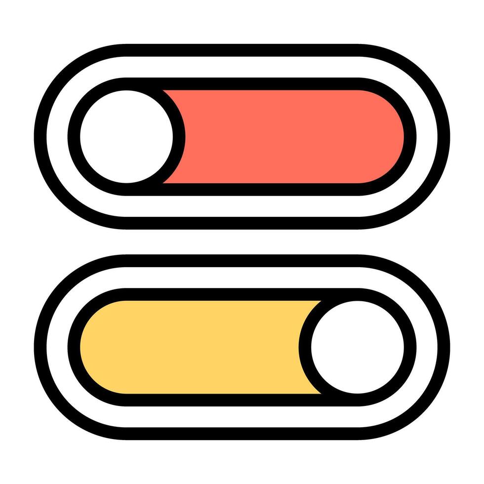 A colored design icon of toggle buttons vector