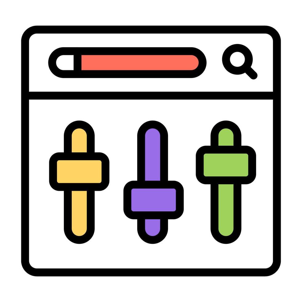 An editable design icon of online equalizer vector