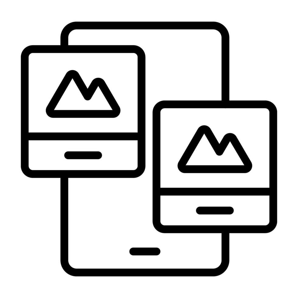 Mobile photo icon, editable vector