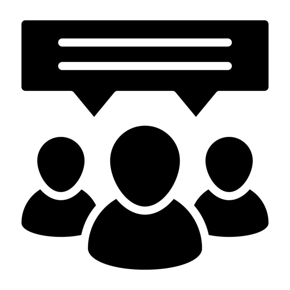 A glyph design icon of customers feedback vector