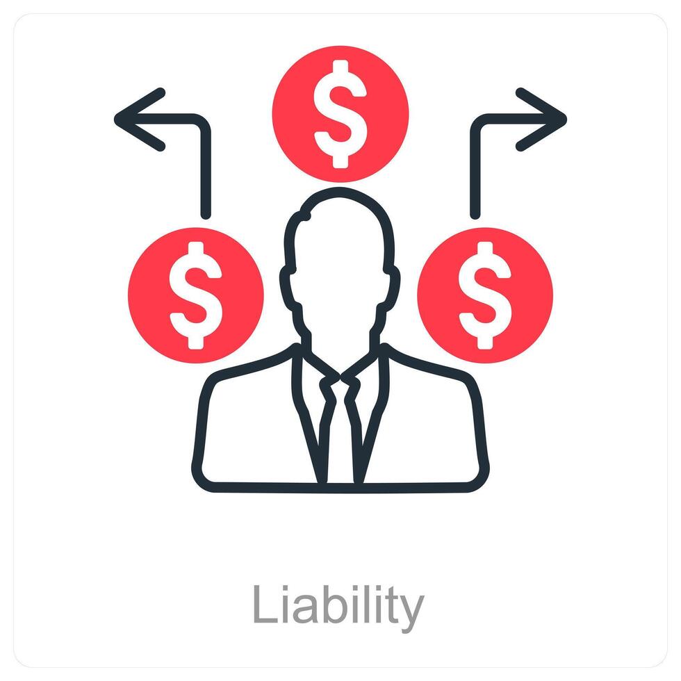 Liability and risk icon concept vector
