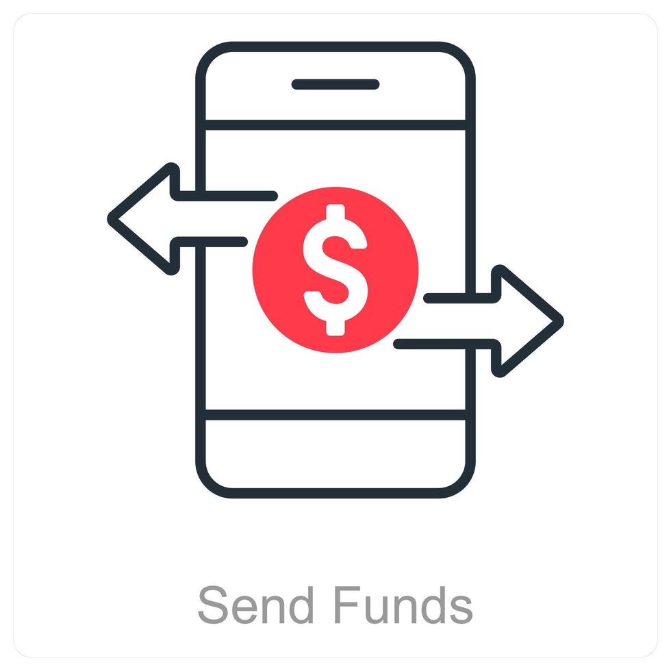 Send Funds and money icon concept vector