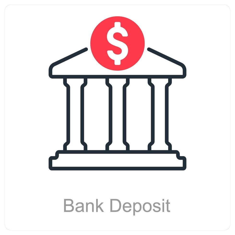 Bank Deposit and money icon concept vector