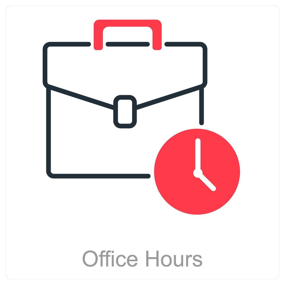 Office Hours and clock icon concept vector