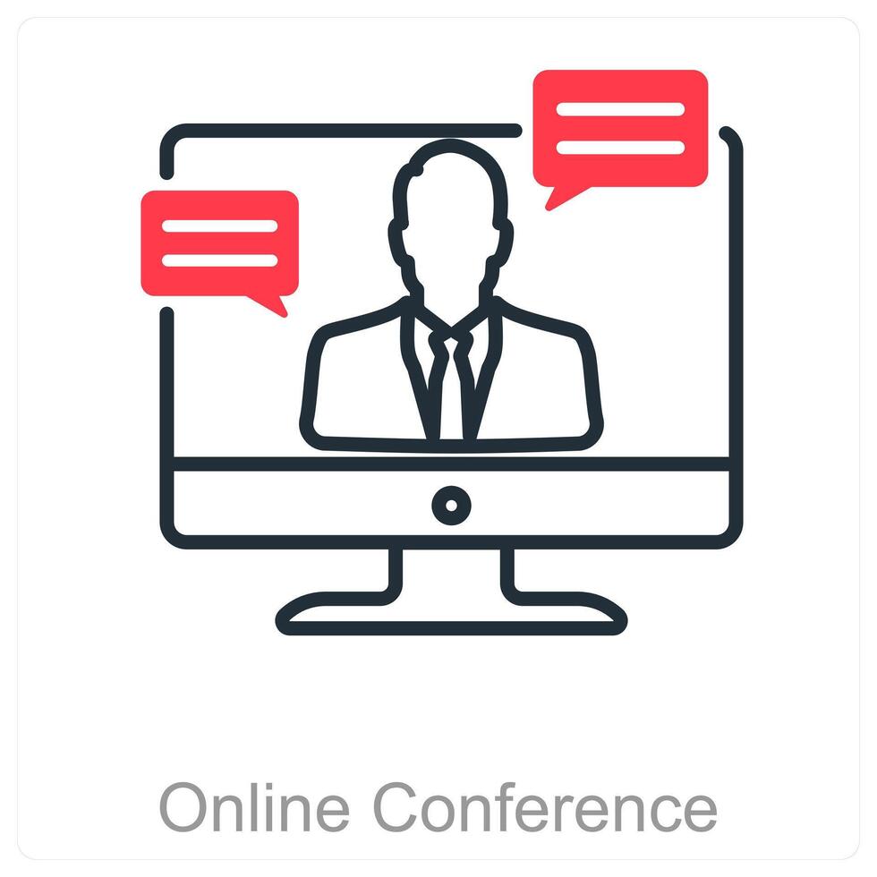 Online Conference and meeting icon concept vector