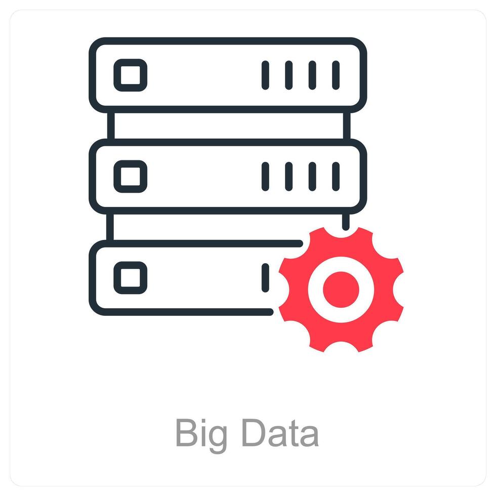 Big Data and database icon concept vector