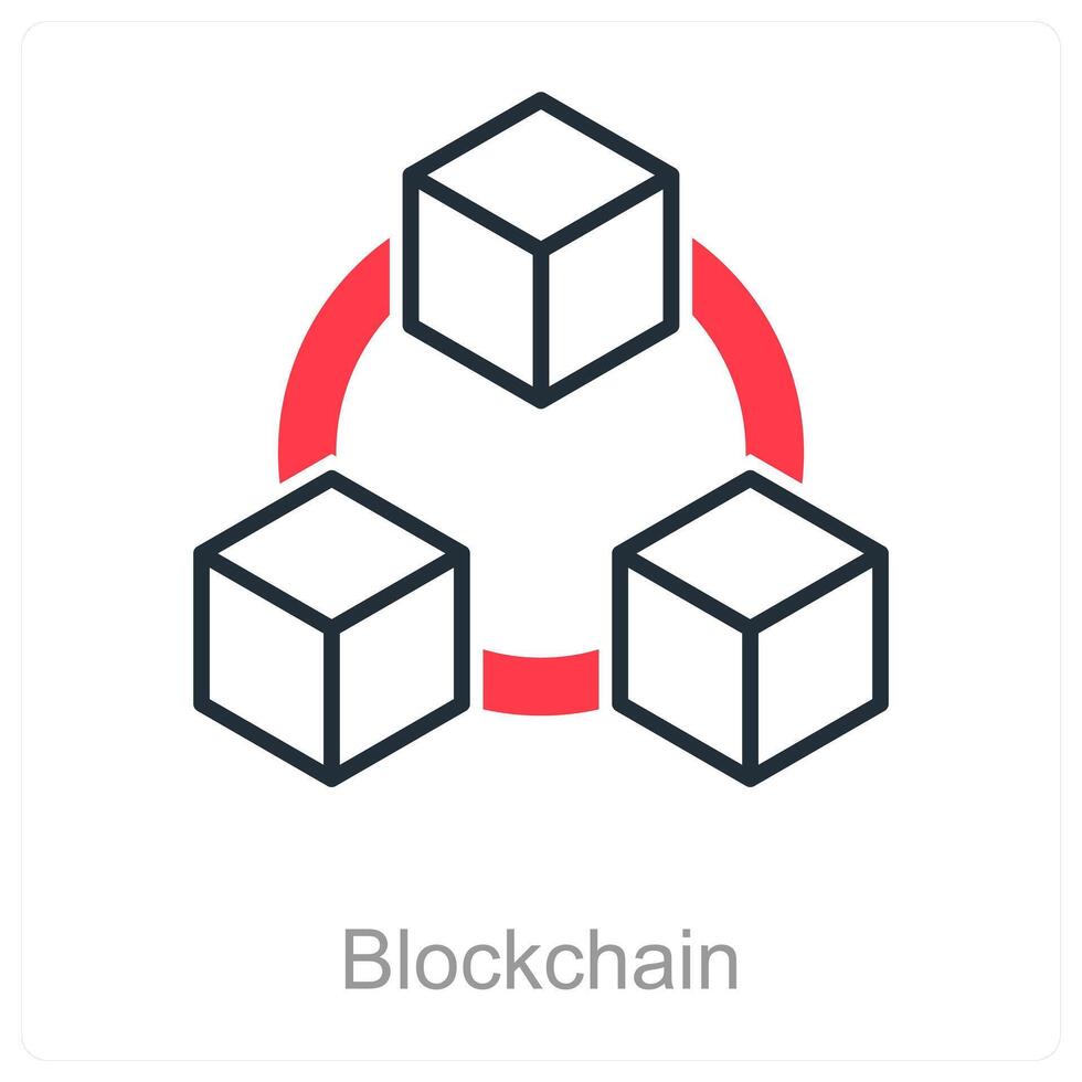 Blockchain and data icon concept vector