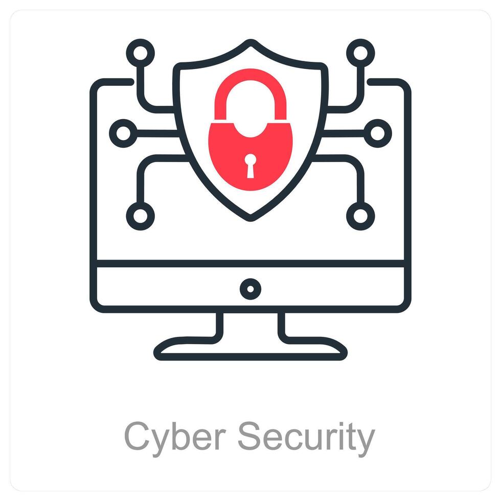 Cyber Security and lock icon concept vector