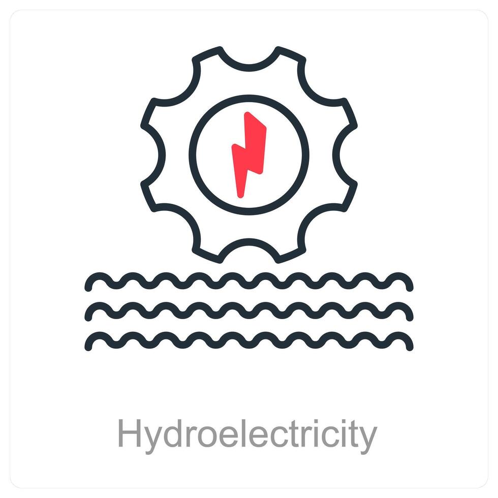 Hydroelectricity and turbine icon concept vector