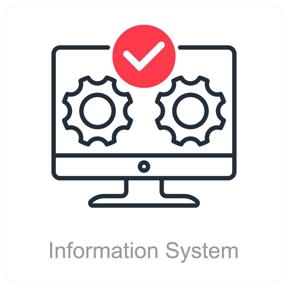 Information System and database icon concept vector