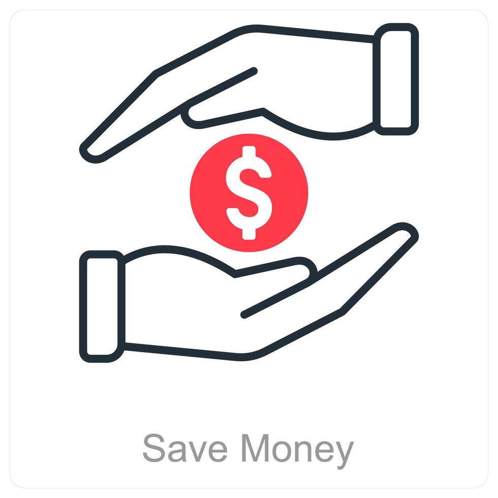 Save Money and money icon concept vector