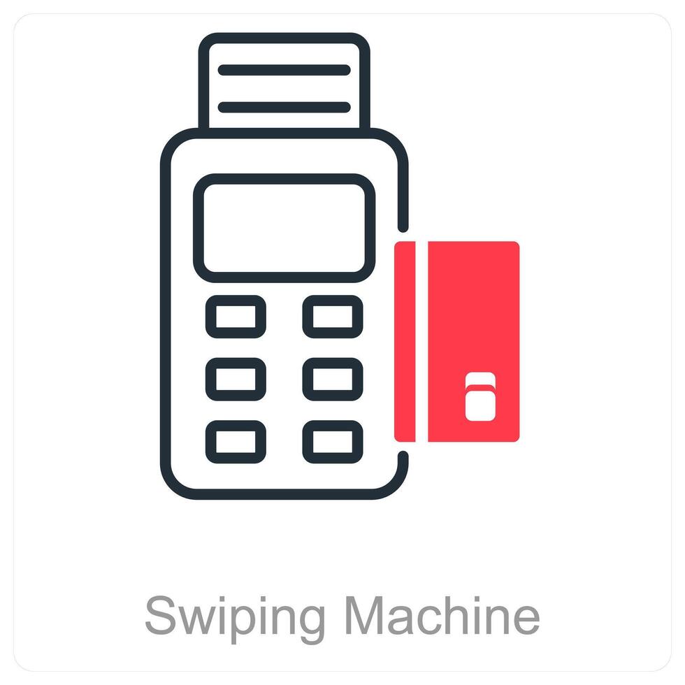 Swiping Machine and swipe icon concept vector