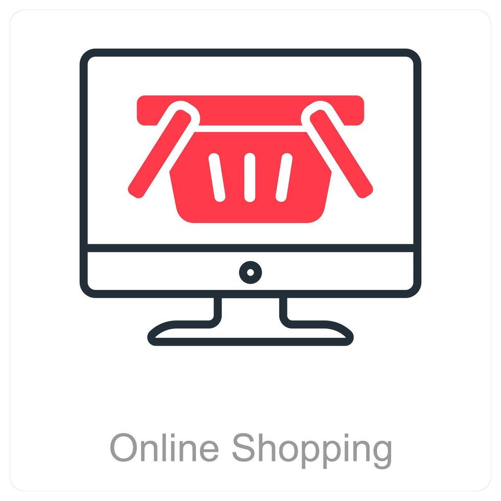 Online Shopping and digital icon concept vector