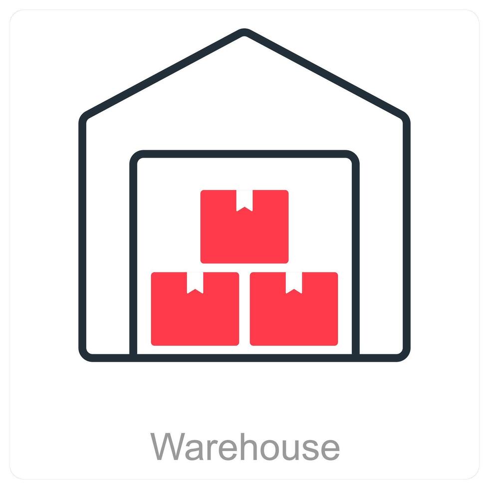 Warehouse and boxes icon concept vector