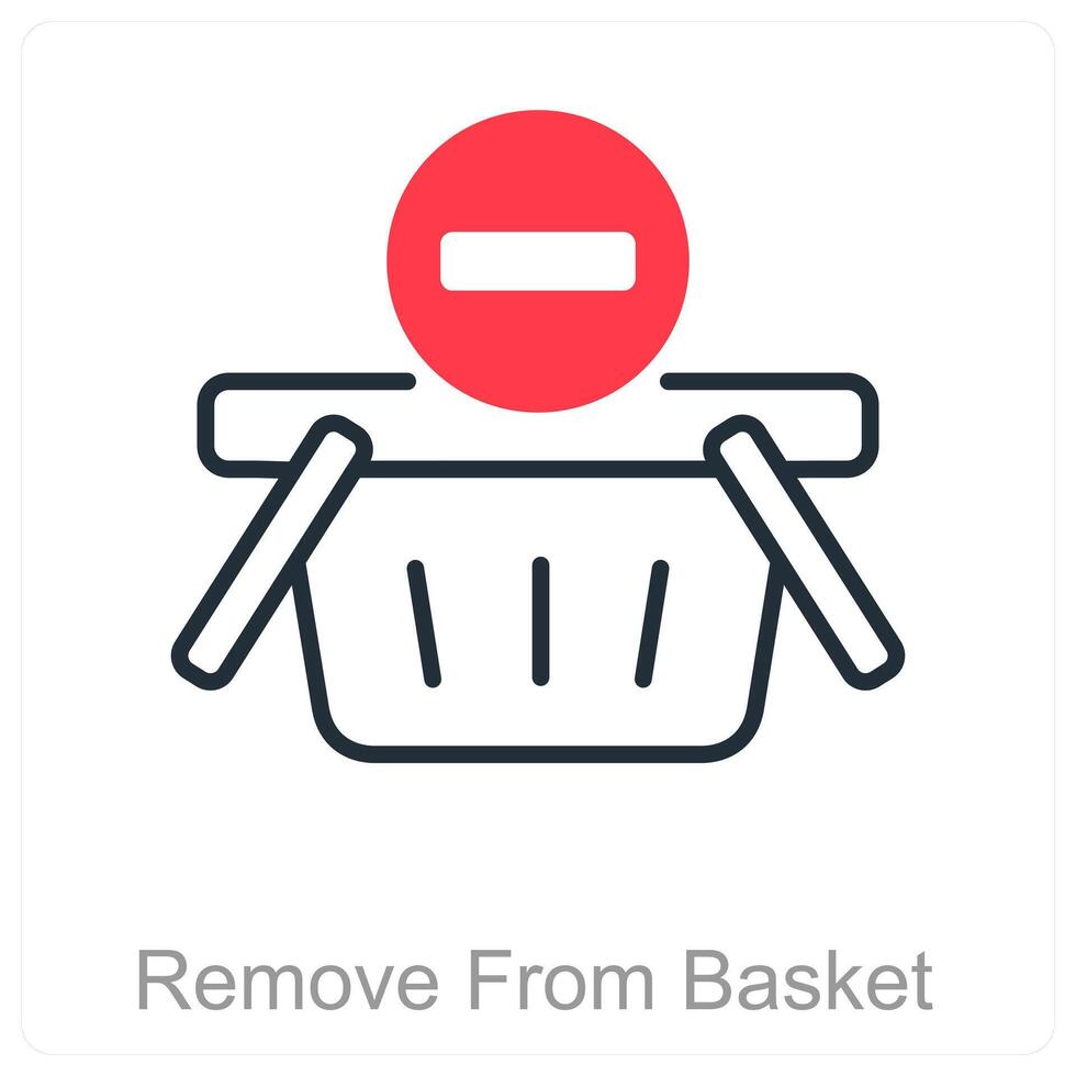 Remove From Basket and cart icon concept vector
