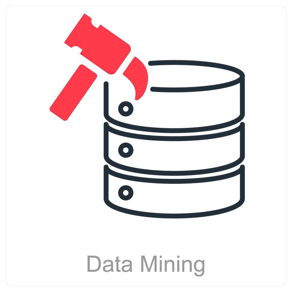 Data Mining and database icon concept vector