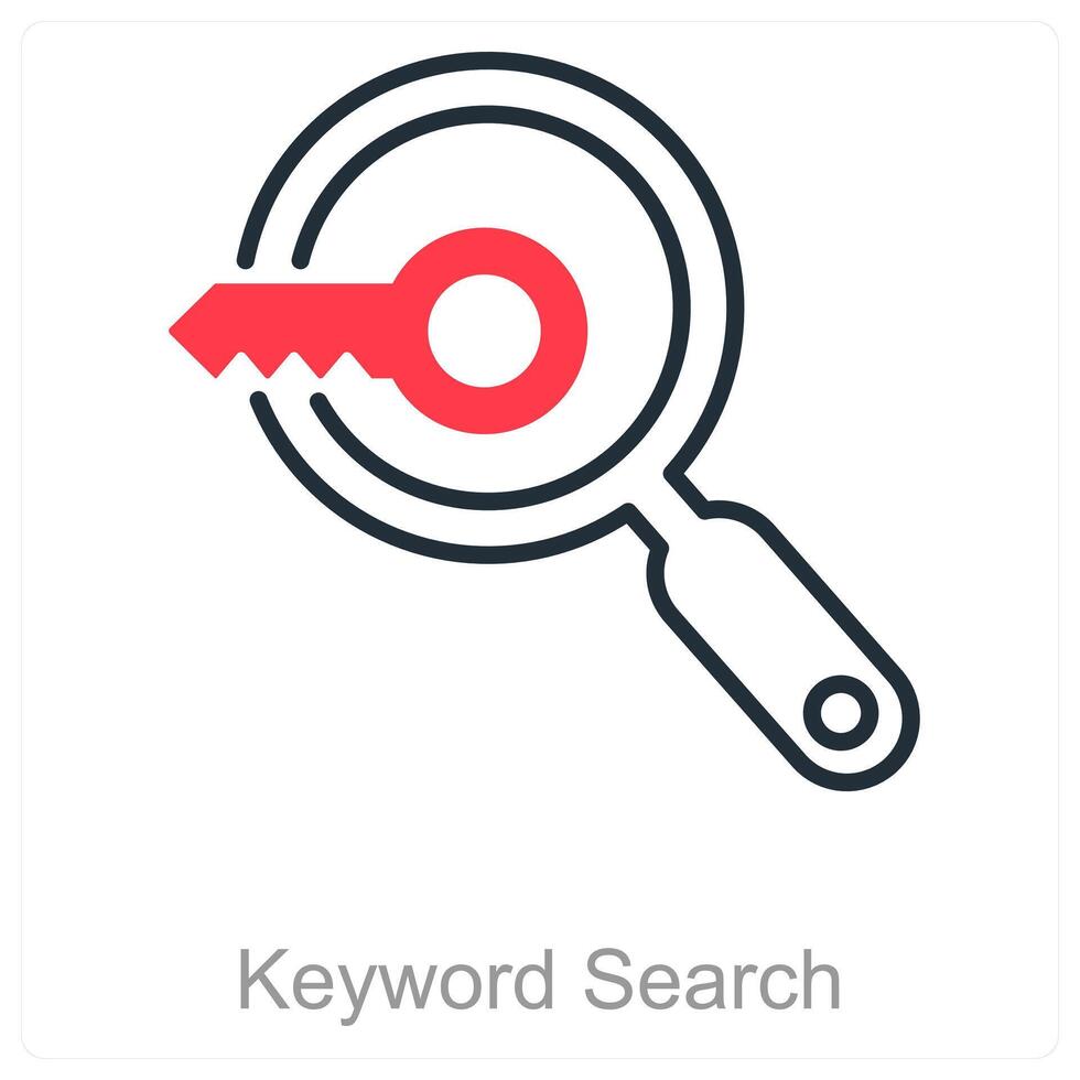 Keyword Search and find icon concept vector