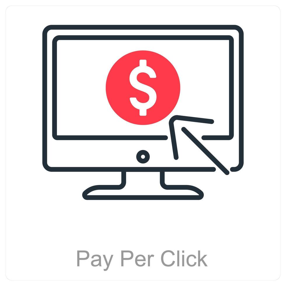 Pay Per Click and ad icon concept vector