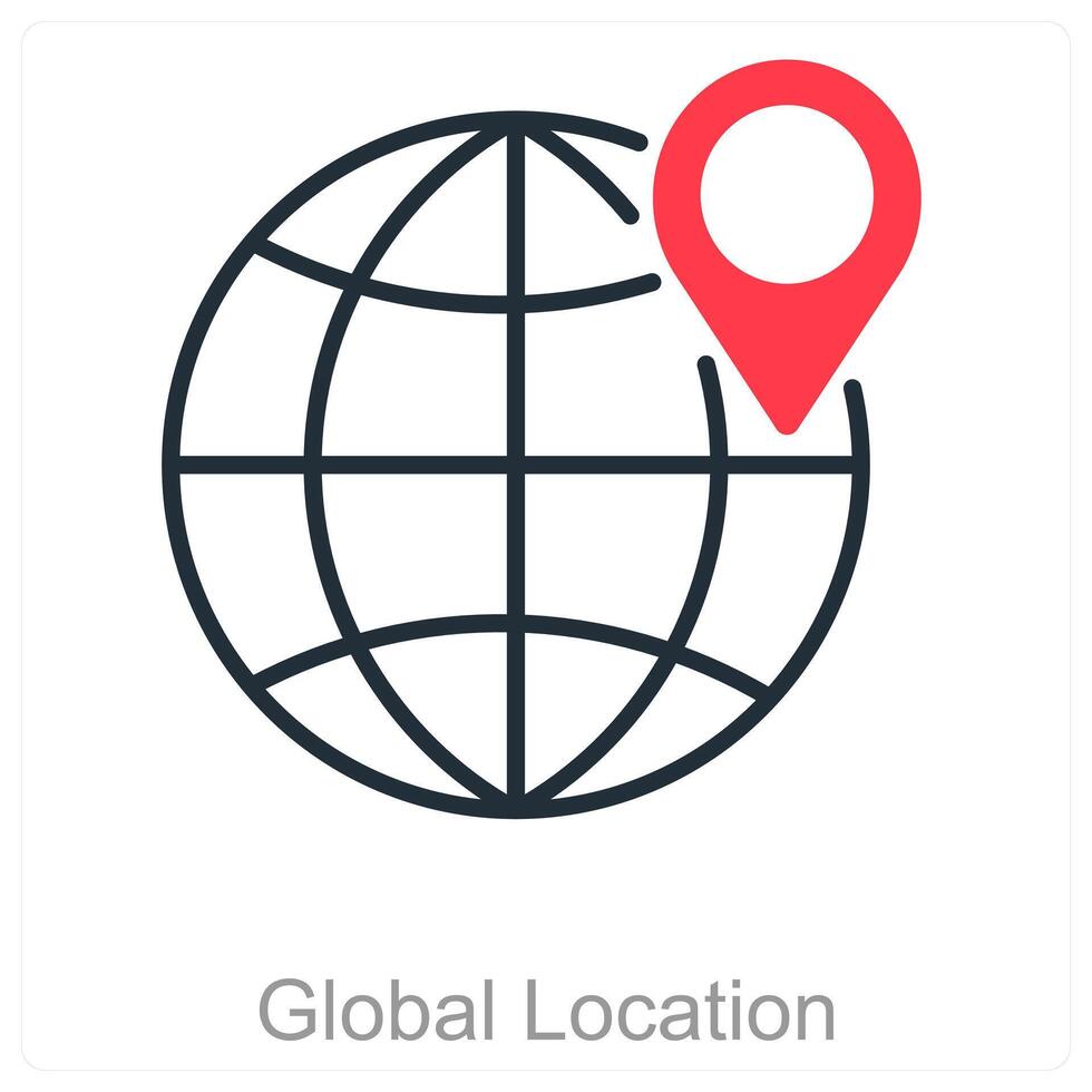 Global Location and map icon concept vector