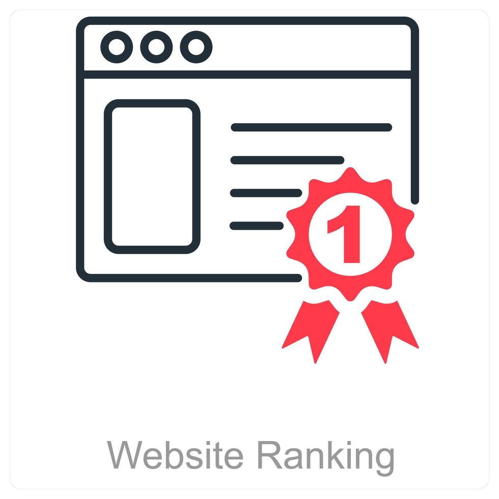 Website Ranking and search icon concept vector