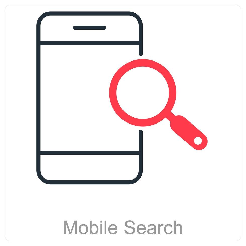 Mobile Search and app icon concept vector
