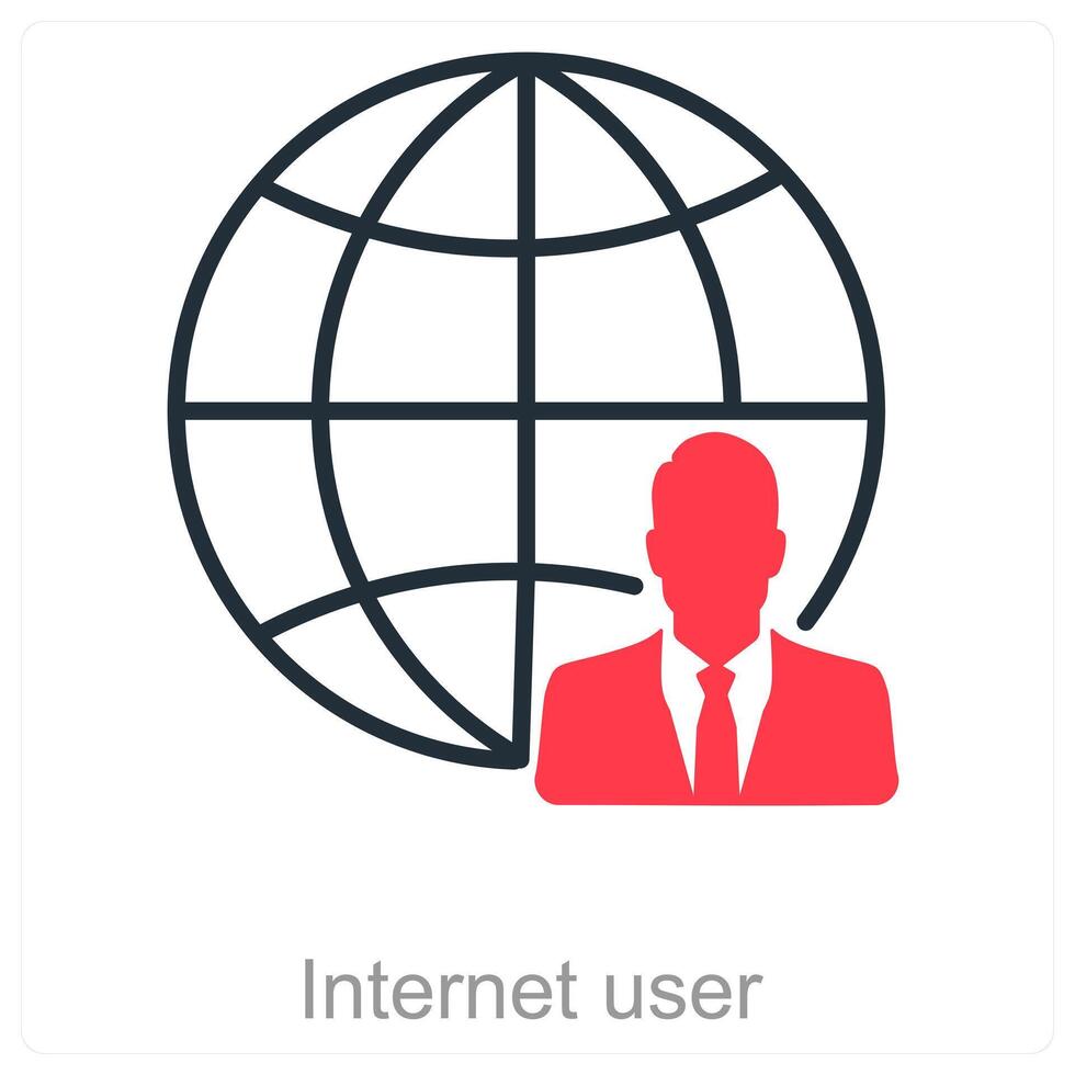 Internet user and web icon concept vector