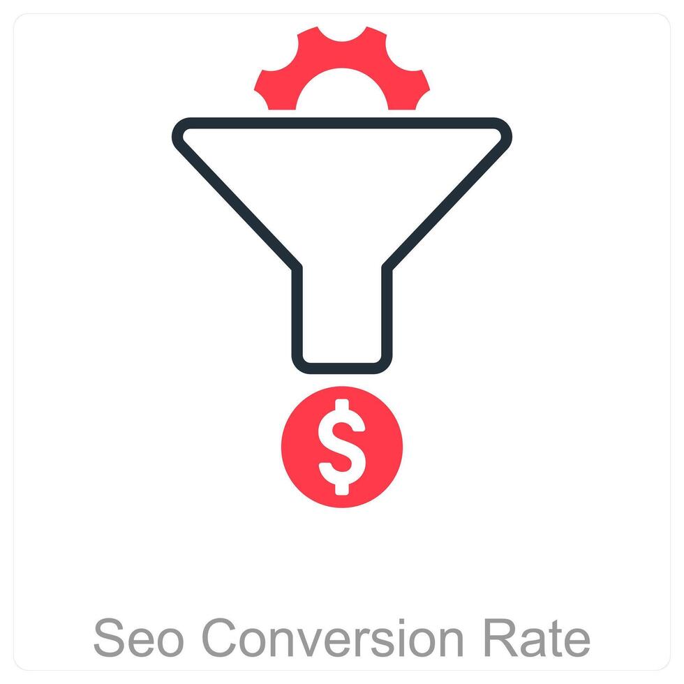 Seo Conversion Rate and rank icon concept vector