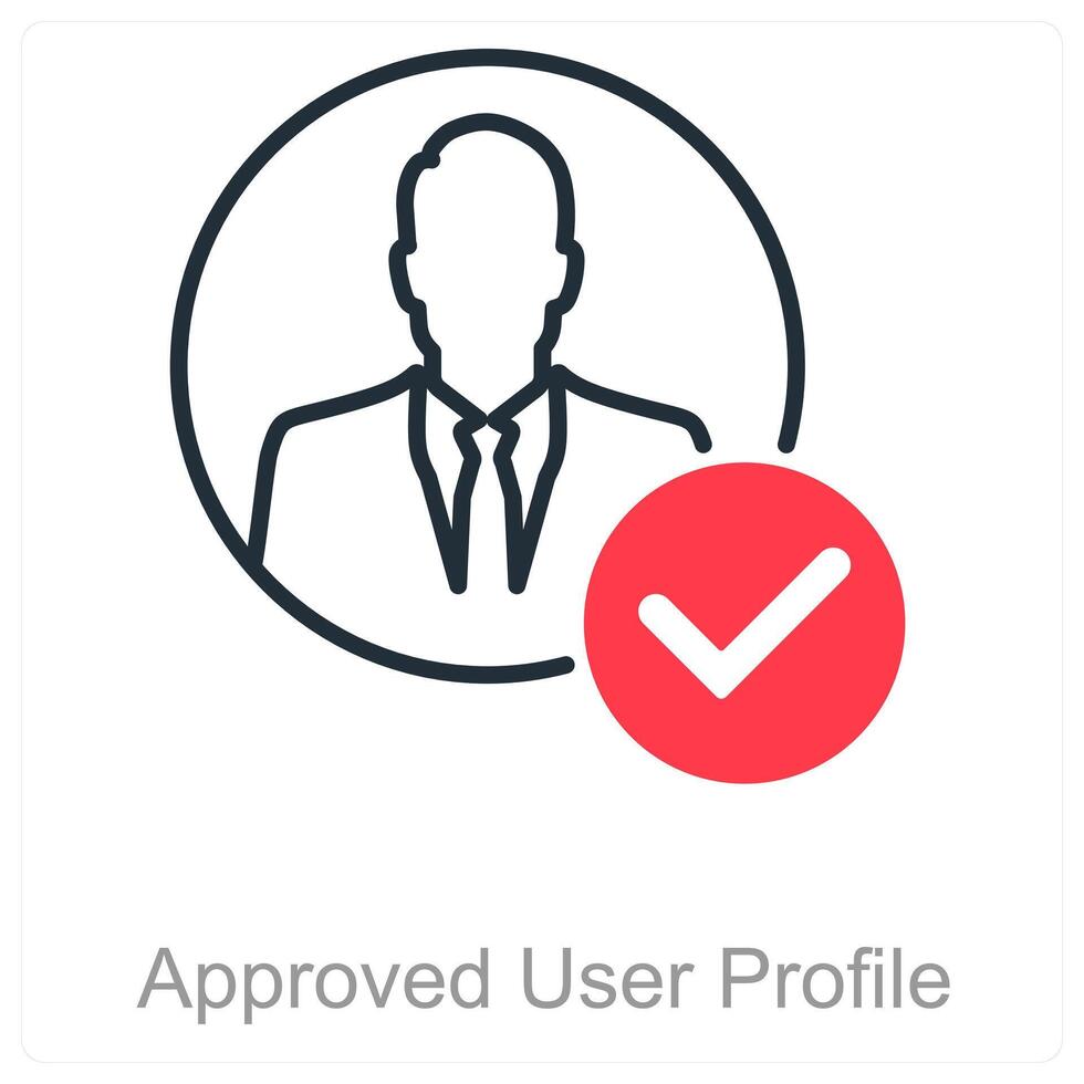 Approved User Profile and admin icon concept vector