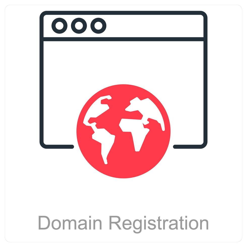 Domain Registration and icon concept vector