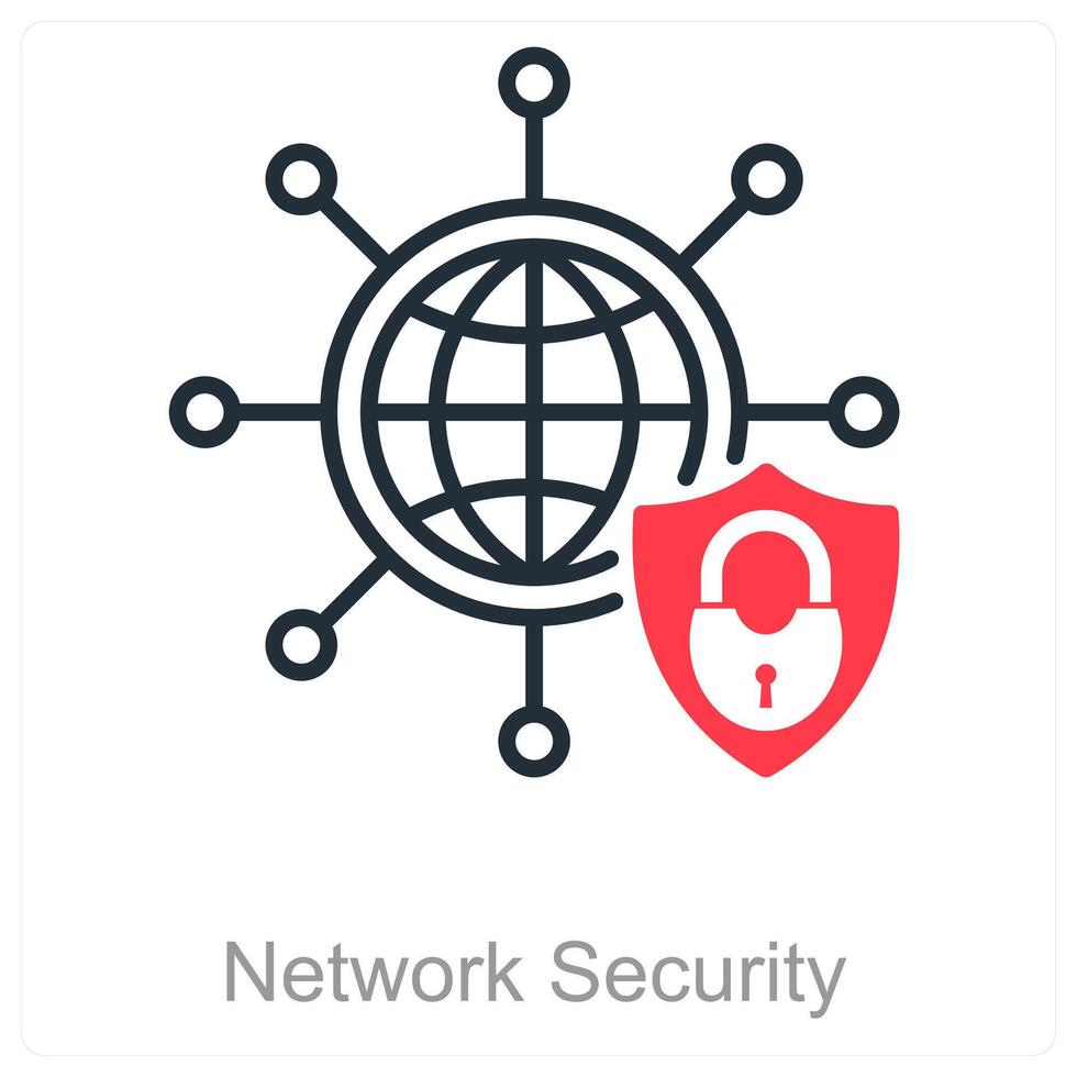 Network Security and firewall icon concept vector