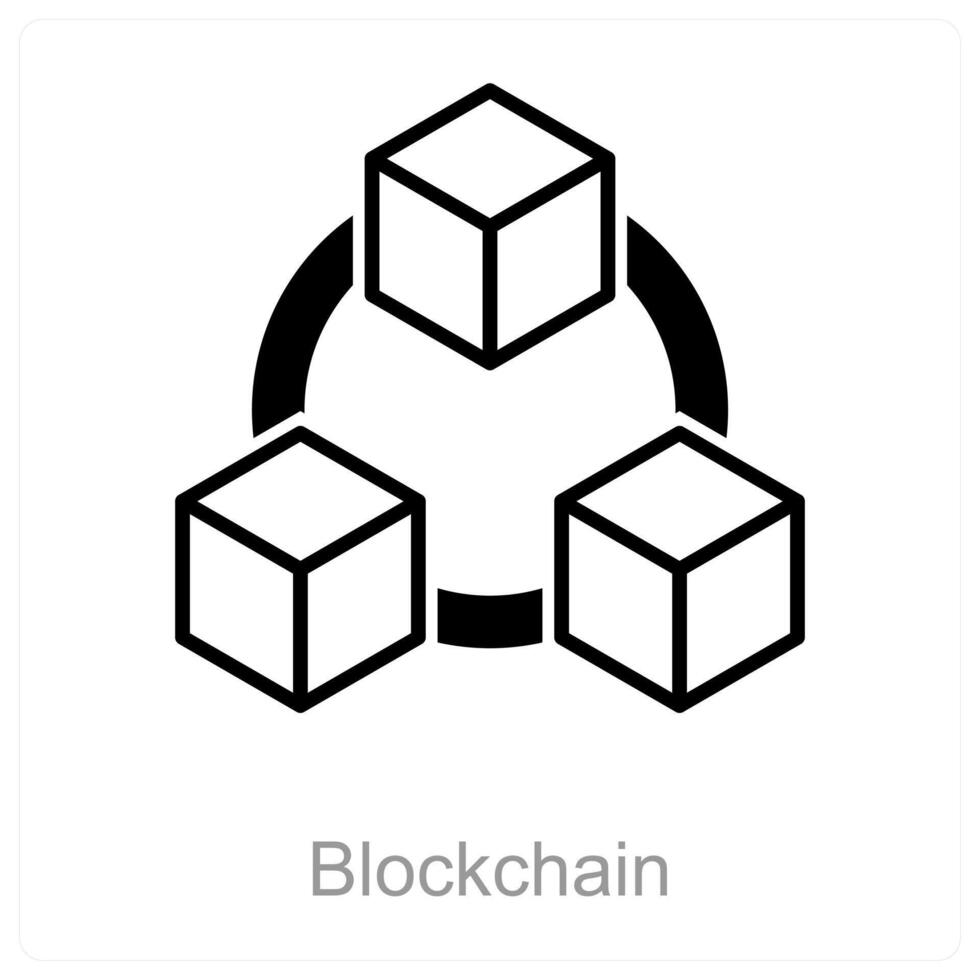Blockchain and data icon concept vector