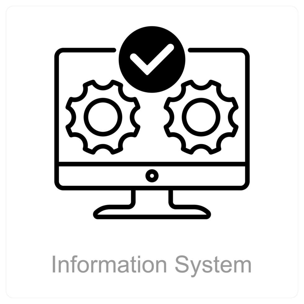 Information System and database icon concept vector
