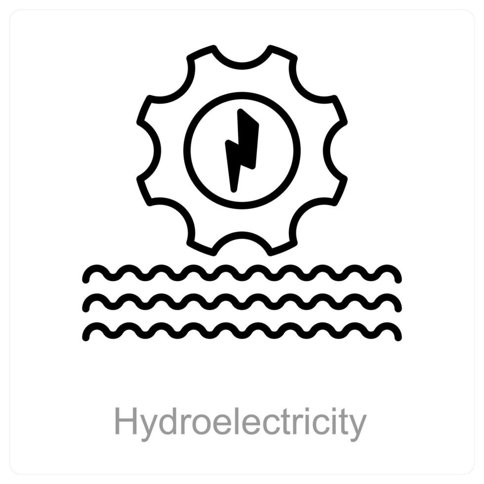Hydroelectricity and turbine icon concept vector