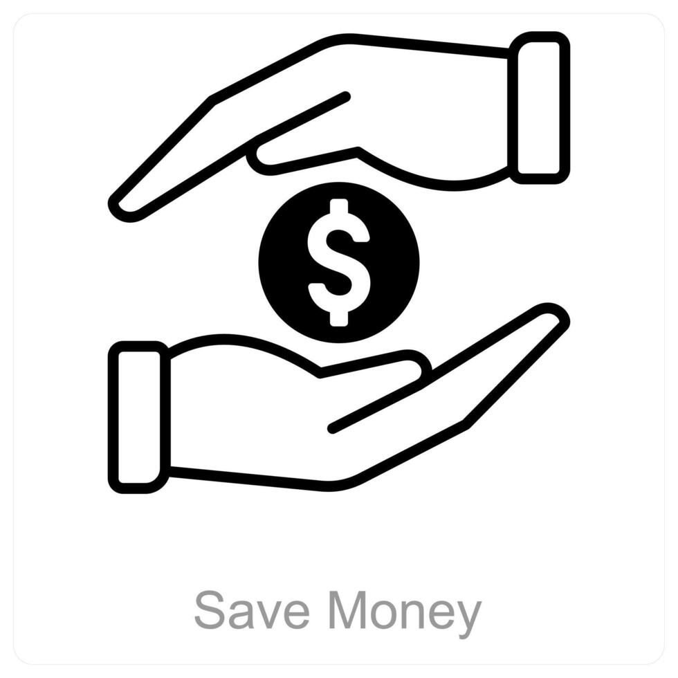Save Money and money icon concept vector