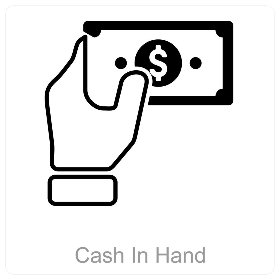 Cash In Hand and currency icon concept vector