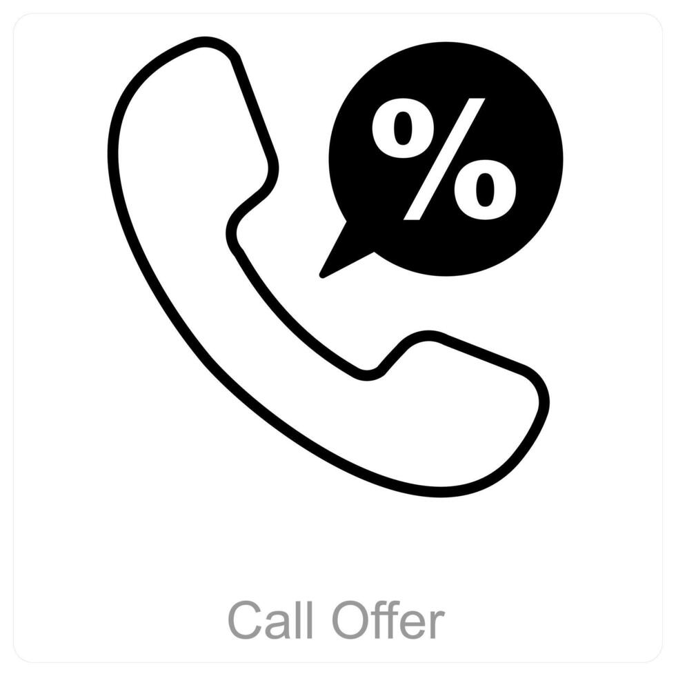 Call Offer and discount icon concept vector