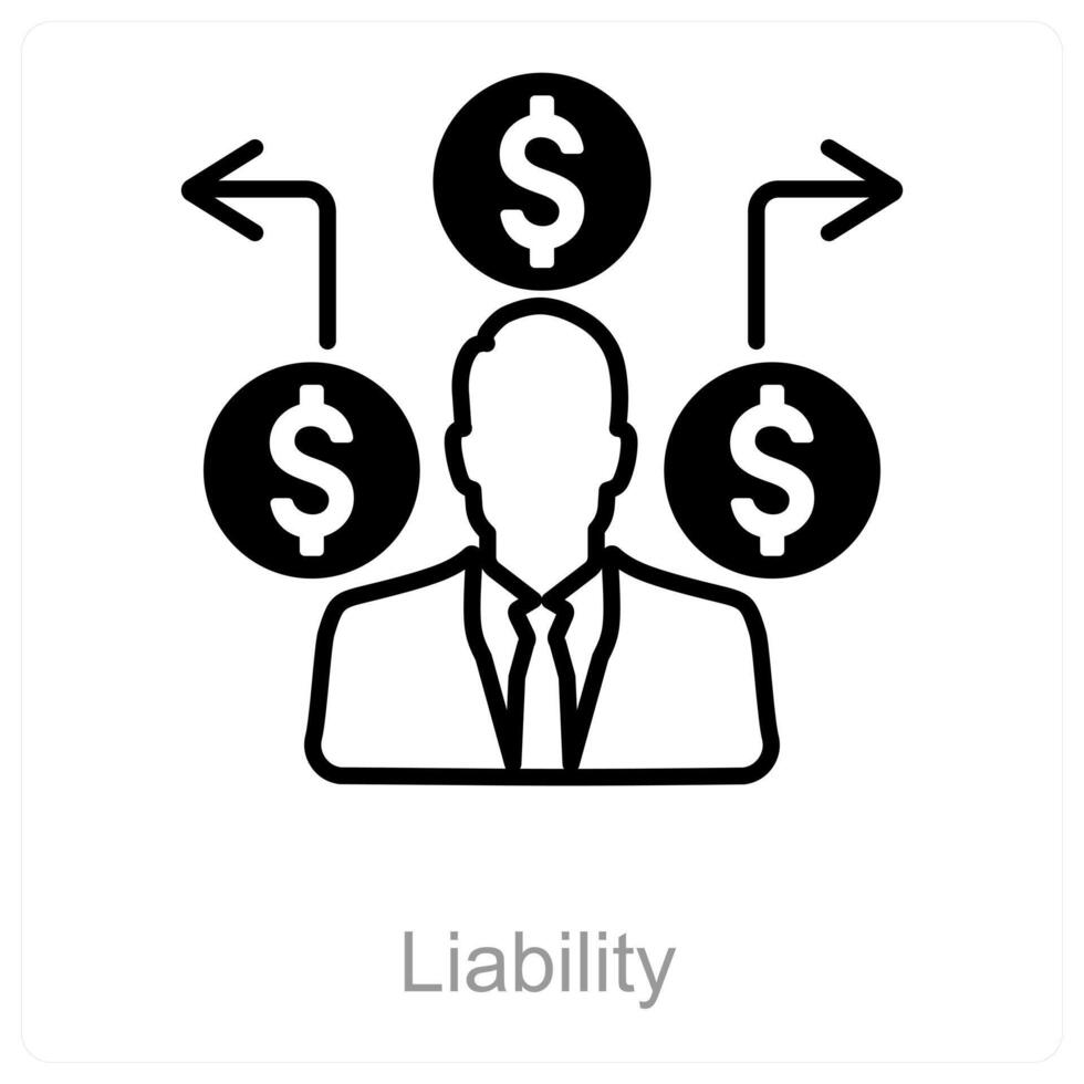 Liability and risk icon concept vector