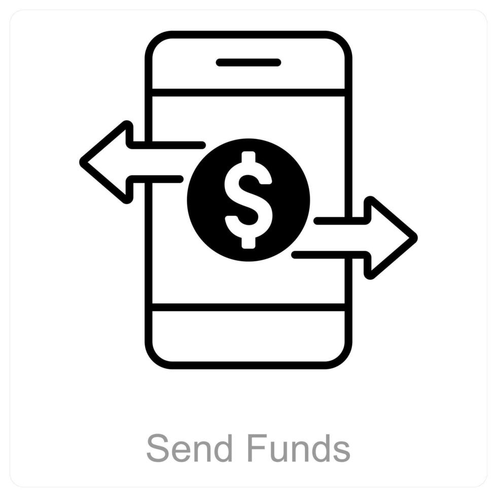 Send Funds and money icon concept vector