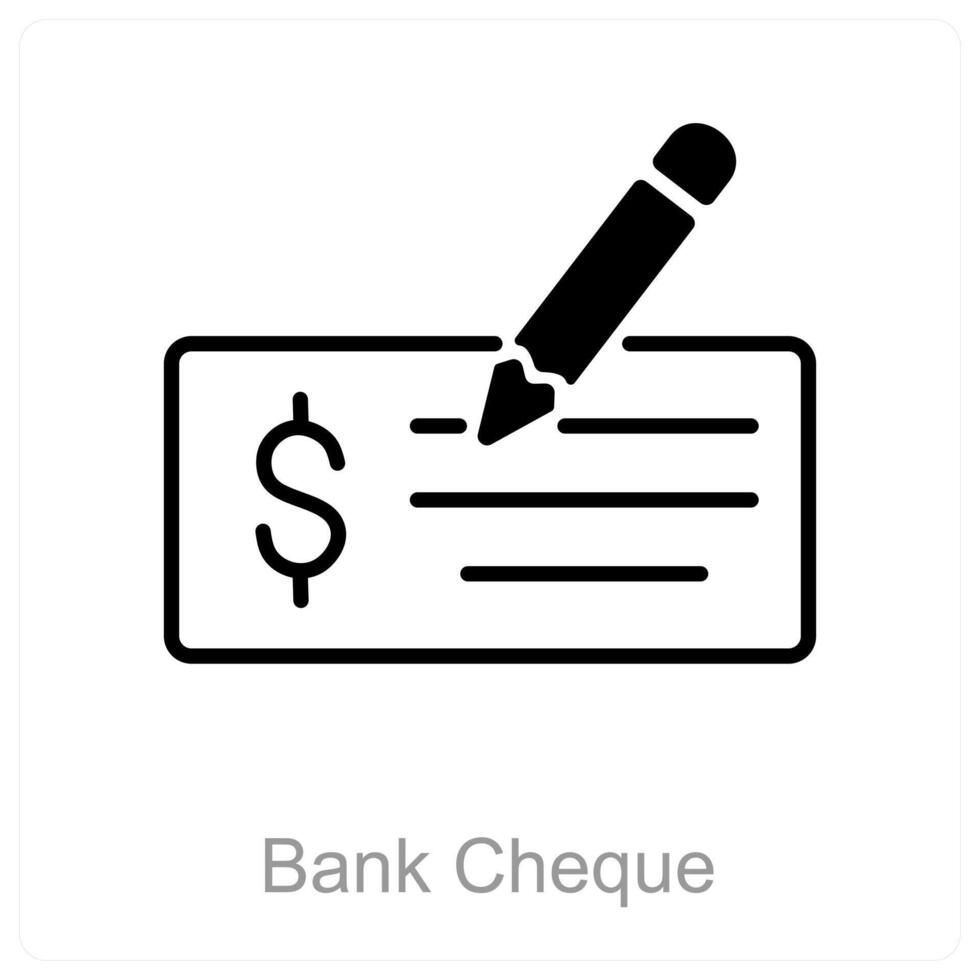 Bank Cheque and money icon concept vector