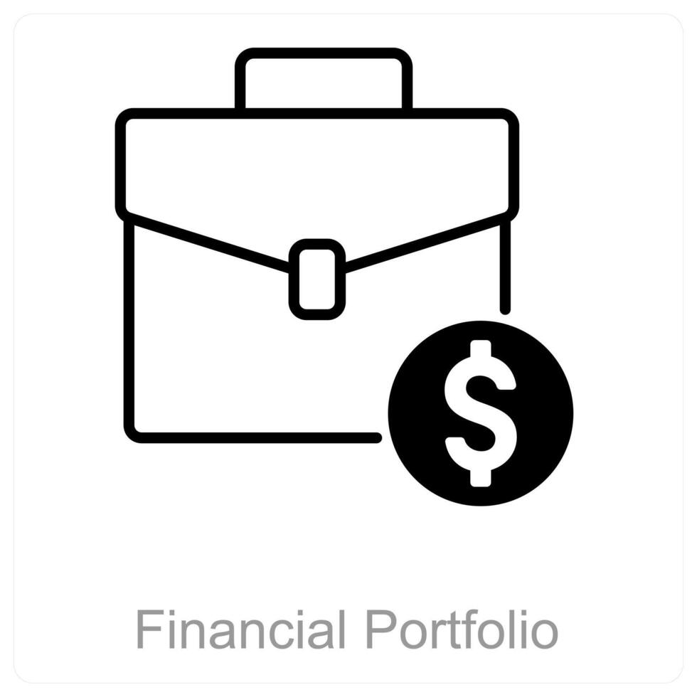 Financial Portfolio and money icon concept vector
