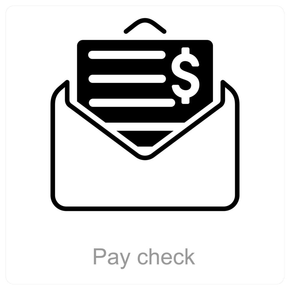Pay check and money icon concept vector
