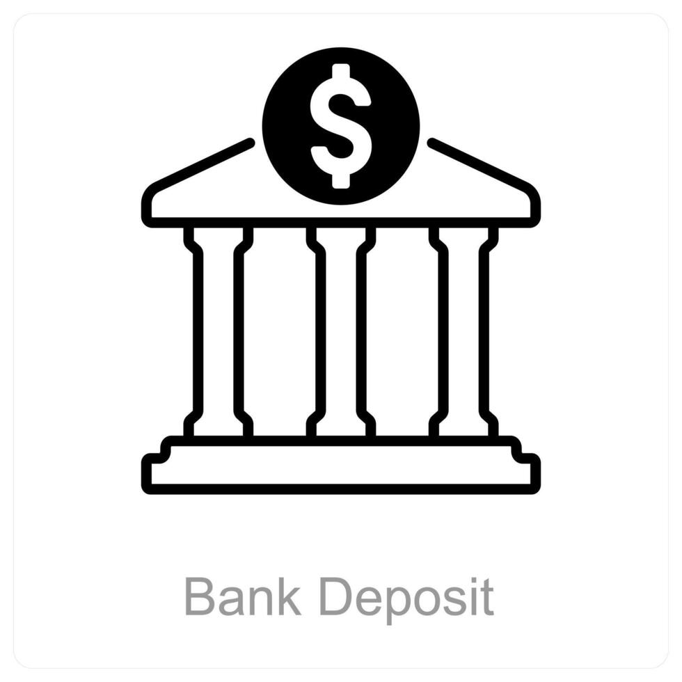 Bank Deposit and money icon concept vector
