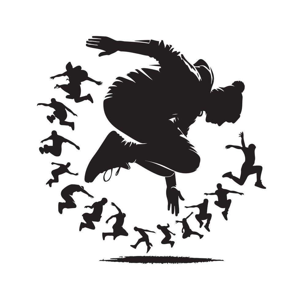 PARKOUR Silhouette Graphic Illustration vector