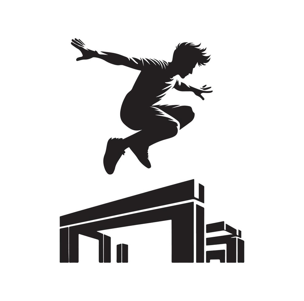 PARKOUR Silhouette Graphic Illustration vector