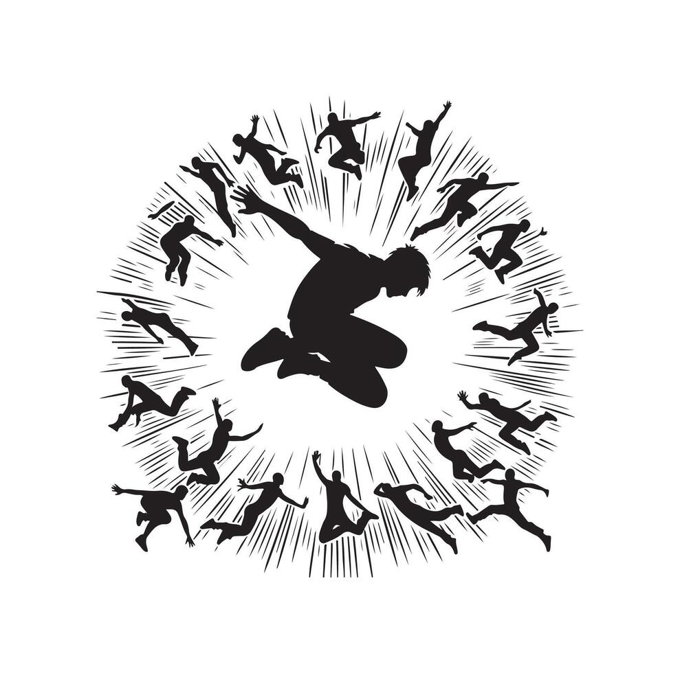 PARKOUR Silhouette Graphic Illustration vector
