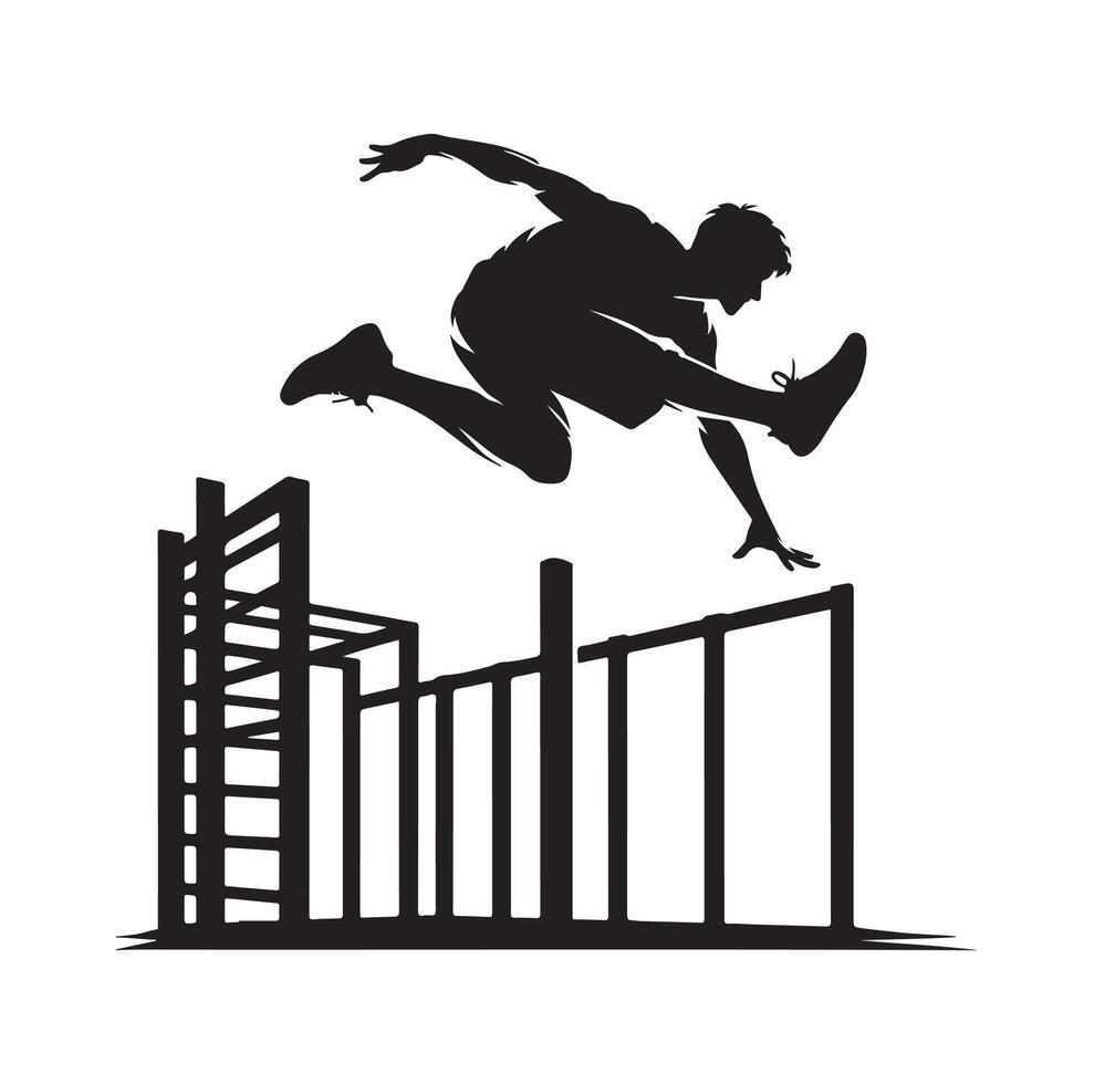 PARKOUR Silhouette Graphic Illustration vector